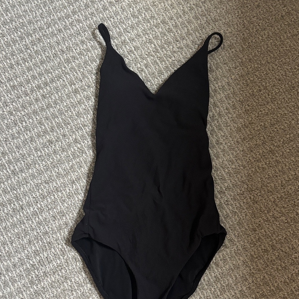 lululemon athletica Black Ribbed One-Piece Swimsuit